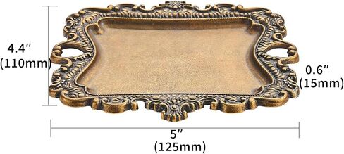 khtumeware 1 Pack Vintage Gold Jewelry Dish Antique Brass Jewelry Trays ideal for holding jewelry rings and small trinkets. in Saudi Arabia