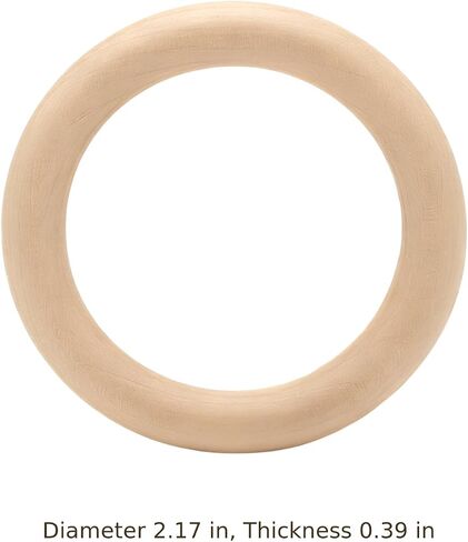 100 Pcs Natural Wood Rings, Polished Smooth Wood Circles, 2.17 in Diameter, 0.39 in Thick, 0.32 oz, for Macrame Crafts, DIY Jewelry Making, Curtain Projects, Home Decor in Kuwait