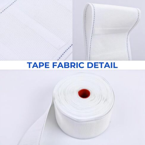 Curtain Rings for Drapes DIY Pleated Curtains with 10 Meters of White Curtain Tape and 50 Metal Four Prong Hooks 10 Meters of Tape + 50 Four Prong Hooks in Kuwait