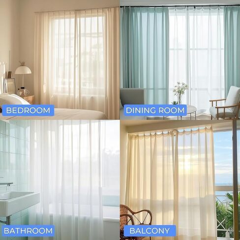 Curtain Rings for Drapes DIY Pleated Curtains with 10 Meters of White Curtain Tape and 50 Metal Four Prong Hooks 10 Meters of Tape + 50 Four Prong Hooks in Kuwait