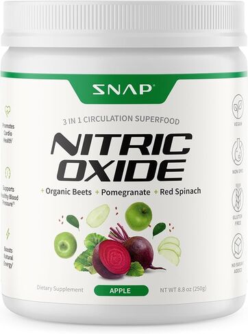 Snap Supplements USDA مسحوق جذر البنجر العضوي، مكملات أكسيد النيتريك للرجال والنساء مع الرمان والسبانخ الأحمر، يدعم تدفق الدم الصحي والطاقة الخالية من الكافيين، التوت المختلط، 30 حصة in Kuwait