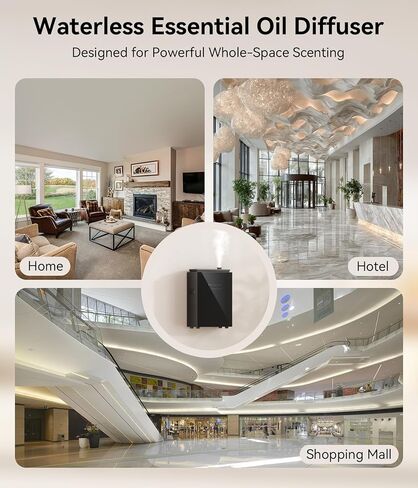 Essential Oil Diffuser - HVAC System, 5500 Sq.Ft Waterless Diffuser, Whole House & Aromatherapy Diffuser, Oil Diffuser for Office Home Large Room, WiFi & Bluetooth App Control, Black in Saudi Arabia