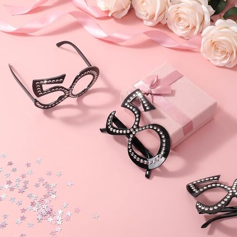 6PCS 50th Birthday Glasses Sparkling Frame Funny Costume Sunglasses Eyewear Celebration Decoration for Women Men in Kuwait