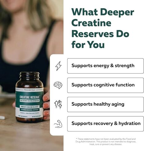 Creatine Reserve™ - Creatine Monohydrate Plus GAA for Mind, Muscle & Energy Support - Dual Pathway Delivery Creatine Supplement for Women & Men - Active B Vitamins & Taurine, Non-GMO (1 month supply) in Kuwait