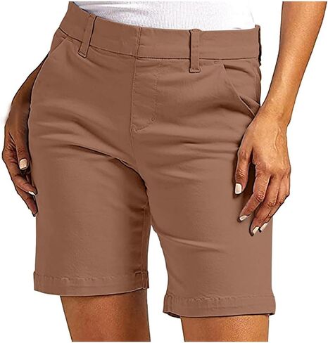 Mid Length Shorts for Women Y2K Cargo Shorts with Pockets Casual Summer Stretchy Straight Leg Breathable Pants 2026 in Saudi Arabia