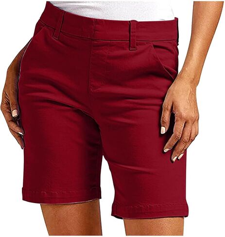 Mid Length Shorts for Women Y2K Cargo Shorts with Pockets Casual Summer Stretchy Straight Leg Breathable Pants 2026 in Saudi Arabia