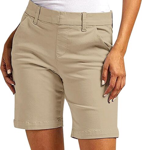 Mid Length Shorts for Women Y2K Cargo Shorts with Pockets Casual Summer Stretchy Straight Leg Breathable Pants 2026 in Saudi Arabia