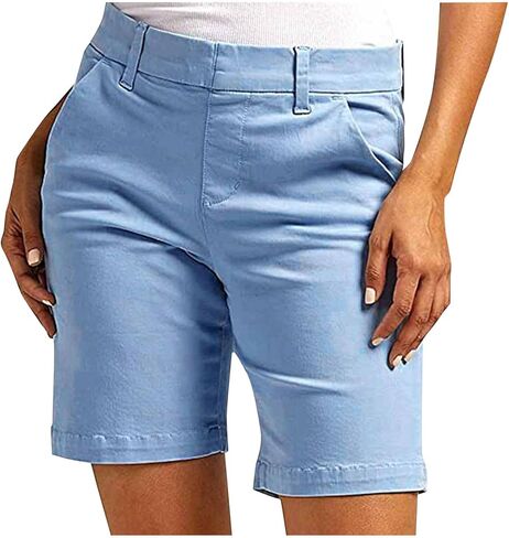 Mid Length Shorts for Women Y2K Cargo Shorts with Pockets Casual Summer Stretchy Straight Leg Breathable Pants 2026 in Saudi Arabia