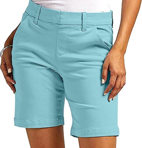 Mid Length Shorts for Women Y2K Cargo Shorts with Pockets Casual Summer Stretchy Straight Leg Breathable Pants 2026 in Saudi Arabia