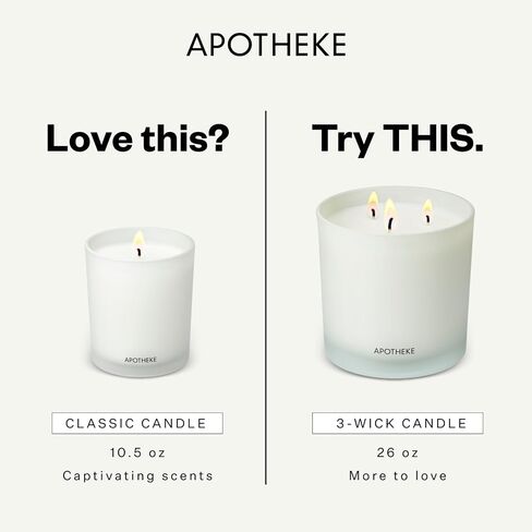 Apotheke 3-Wick Scented Candles for Home, Charcoal - 26 oz Soy Wax Jar Black Candle Gift for Women - Long-Lasting Fragrance with Perfume-Grade Essential Oils - Cedarwood, Sandalwood, Oud & Amber in Saudi Arabia