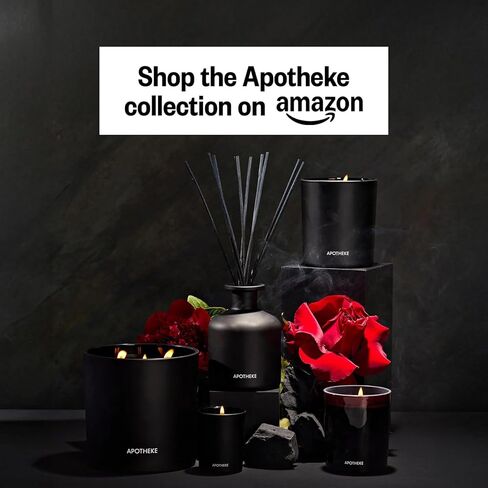 Apotheke 3-Wick Scented Candles for Home, Charcoal - 26 oz Soy Wax Jar Black Candle Gift for Women - Long-Lasting Fragrance with Perfume-Grade Essential Oils - Cedarwood, Sandalwood, Oud & Amber in Saudi Arabia