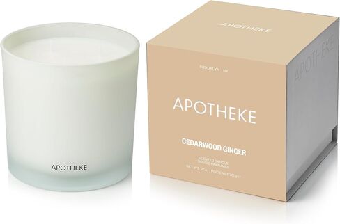 Apotheke 3-Wick Scented Candles for Home, Charcoal - 26 oz Soy Wax Jar Black Candle Gift for Women - Long-Lasting Fragrance with Perfume-Grade Essential Oils - Cedarwood, Sandalwood, Oud & Amber in Saudi Arabia