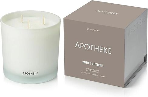 Apotheke 3-Wick Scented Candles for Home, Charcoal - 26 oz Soy Wax Jar Black Candle Gift for Women - Long-Lasting Fragrance with Perfume-Grade Essential Oils - Cedarwood, Sandalwood, Oud & Amber in Saudi Arabia