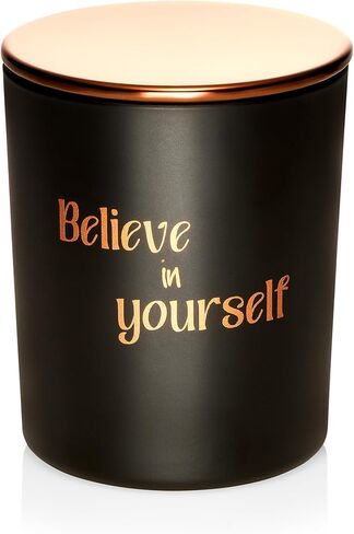Motivational Candle Gift for Women & Men – “Believe in Yourself", Scented Soy Wax Candle in Black Glass Jar, Gift-Ready Box in Kuwait