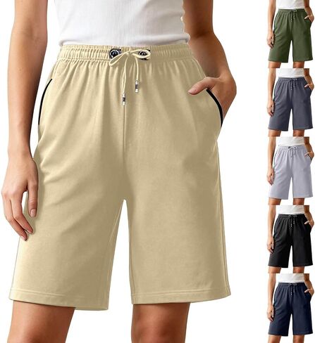 Shorts for Women Plus Size Elastic Waisted Running Shorts with Zipper Pocket Mens Shorts Casual Summer Unisex Clothes in Saudi Arabia
