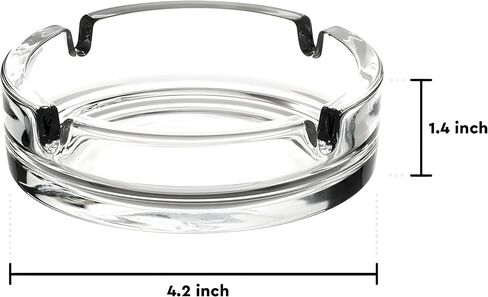 Glass Ashtrays for Cigarettes – Clear Modern Decorative Ash Tray for Home, Office, Indoor Outdoor Patio Use – Fancy Minimalist Design, Pack of 2 in Saudi Arabia
