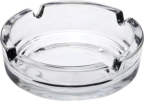 Glass Ashtrays for Cigarettes – Clear Modern Decorative Ash Tray for Home, Office, Indoor Outdoor Patio Use – Fancy Minimalist Design, Pack of 2 in Saudi Arabia
