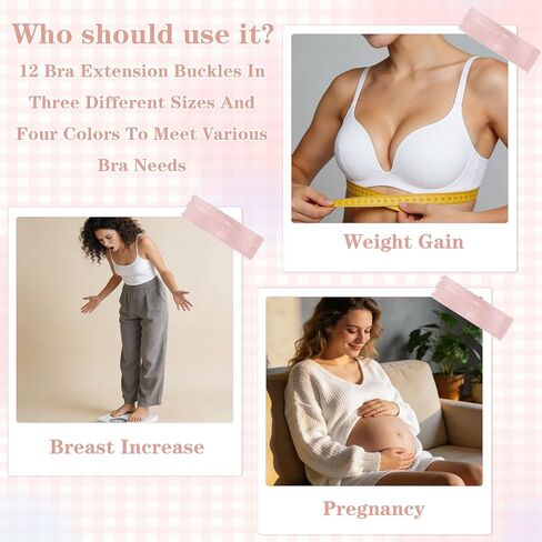 Nogeqi 18 Pcs Bra Strap Extender 2 Hook / 3 Hook / 4 Hooks Bra Extenders for Women, Elastic Bras Extension Plus Size Soft and Comfortable Bra-Band Extender (Black, White, Skin) in Kuwait