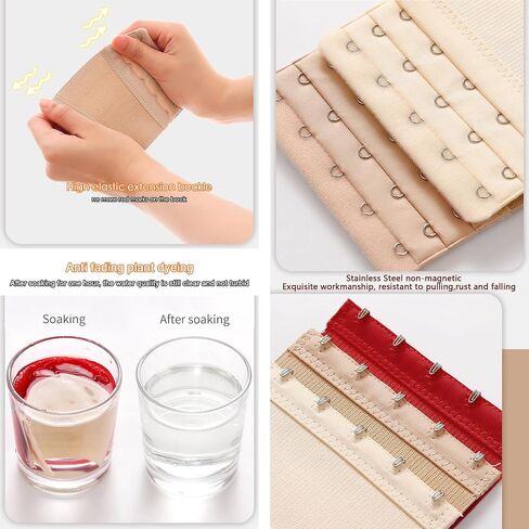 Women's Bra Extenders 5 Hooks 3 Rows Elastic Bra Strap Extension and Bra Clips in Saudi Arabia