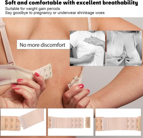 15Pcs Bra Extenders, 2 Hooks 3 Row Bra Strap Extender, Adjustable Extensions for Women Underwear (5 Colors) in Saudi Arabia