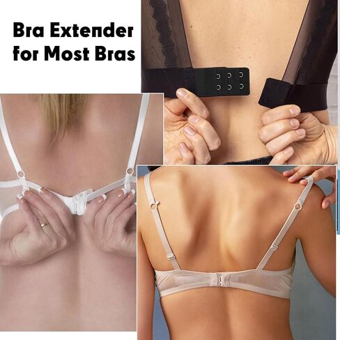 15Pcs Bra Extenders, 2 Hooks 3 Row Bra Strap Extender, Adjustable Extensions for Women Underwear (5 Colors) in Saudi Arabia