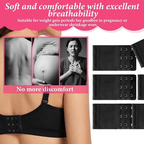 8Pcs Bra Extenders, 3 Hook Adjustable Bra Strap Extender, Soft Stretchy Extension Straps (8 Colors) in Saudi Arabia