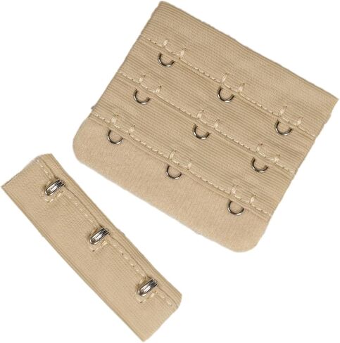 Porcelynne Tan Nude Bra Hook and Eye Replacement Closure with Silver Hardware - 3 Rows - 2 1/4" Wide - 1 Pair in Kuwait