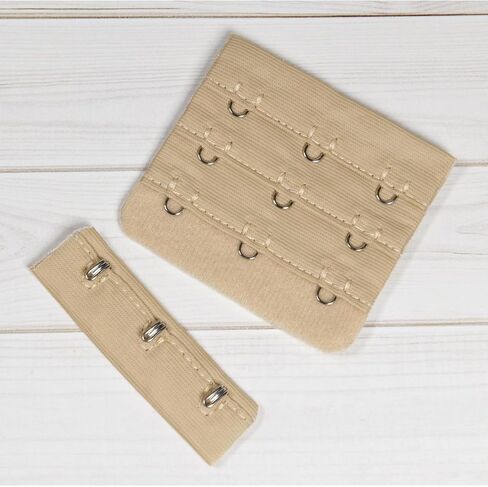 Porcelynne Tan Nude Bra Hook and Eye Replacement Closure with Silver Hardware - 3 Rows - 2 1/4" Wide - 1 Pair in Kuwait