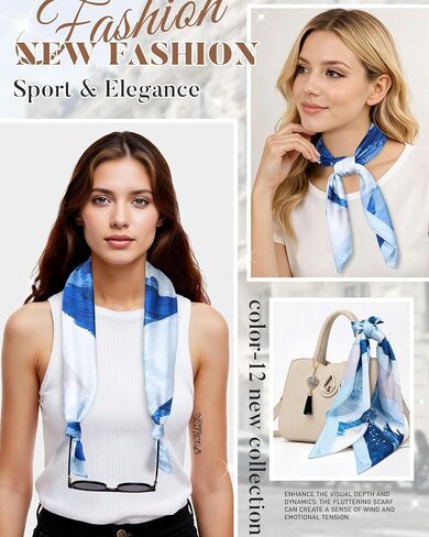 Lourny Head Satin Scarf for Women - 27 Inch Square Hair Scarves, Silk-Like Feel for Fashion Wrap, Neck Scarf, Bandana in Saudi Arabia