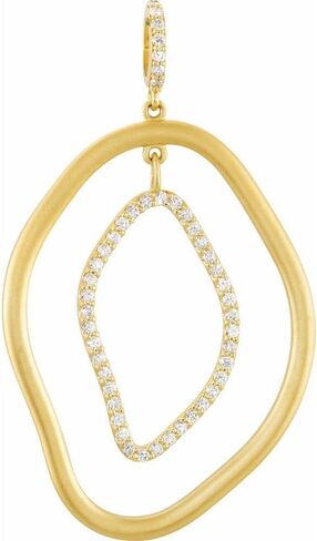 14k Yellow Gold 1 1/6 CTW Geometric Diamond Pendant Enhancer in Saudi Arabia