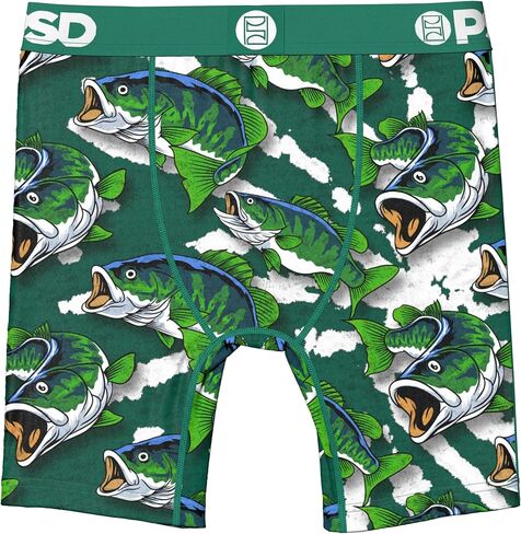 PSD Underwear Youth Boy's Gone Fishin Boxer Brief, Multi, S in Kuwait
