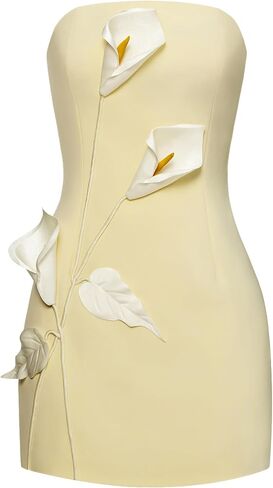 JW PEI Women's Strapless Floral Appliqué Dress in Kuwait