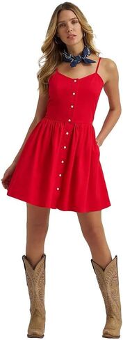 Wrangler Women's Americana Corset Sleeveless Snap Dress - Bright Red in Kuwait