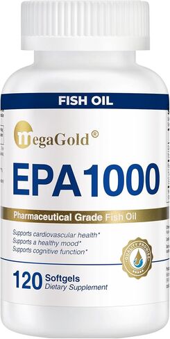 Fish Oil Omega 3 Supplements EPA 1000mg - Omega-3 Fatty Acids, 1000mg Burpless Fish Oil for Men & Women, Pure Concentrated Supplement - 120 Mini Softgels in Kuwait