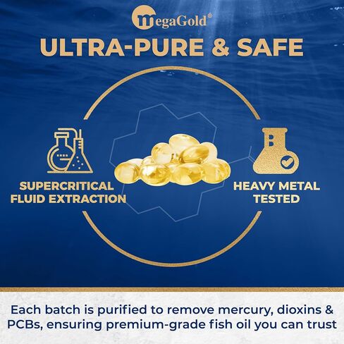 Fish Oil Omega 3 Supplements EPA 1000mg - Omega-3 Fatty Acids, 1000mg Burpless Fish Oil for Men & Women, Pure Concentrated Supplement - 120 Mini Softgels in Kuwait