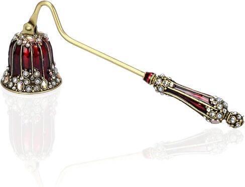 Decorative Candle Snuffer, Red and Gold Tone with Rhinestone Accents, Zinc Alloy and Resin, 6.69x2.35x1.55 Inch (Turquoise) in Saudi Arabia