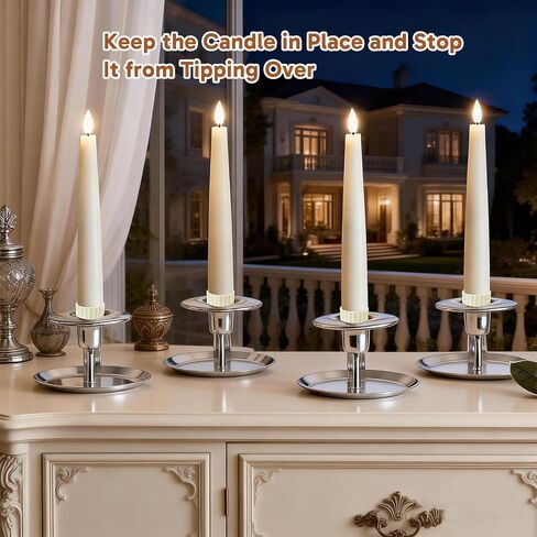 15Pcs Candle Grippers for Taper Candles,24pcs Sticky dots Clear Double Sided Removable, Flexible Silicone Stabilizers for Secure Hold in Weddings, Festivals and Home Decor in Saudi Arabia
