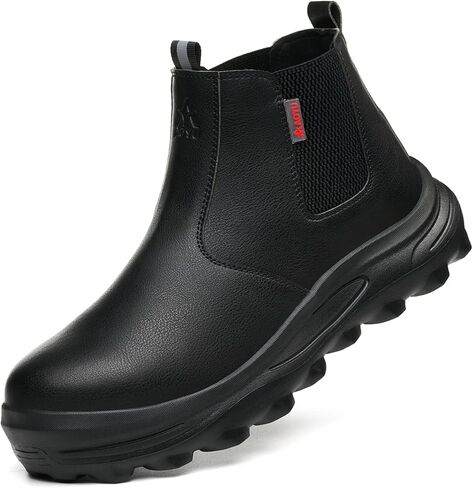 KAIDISEN Slip On Steel Toe Work Boots for Men & Women Lightweight Slip Resistant Safety Boots for Industrial & Construction in Kuwait