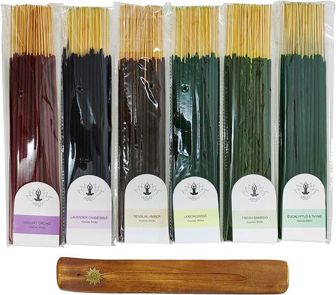 Hosley 480-Pack Assorted Incense Sticks, 12 Scents Incl. Nag Champa, Lavender, Dragon’s Blood, Grab Bag, Ideal for Meditation, Aromatherapy, Home, Gifts in Saudi Arabia