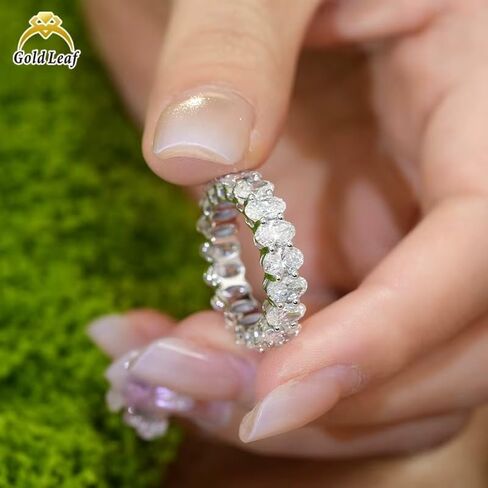 Cubic Zirconia Eternity Ring for Women, Wedding Band Style, Continuous Diamond Design, Gold, Sizes 4-9 in Saudi Arabia