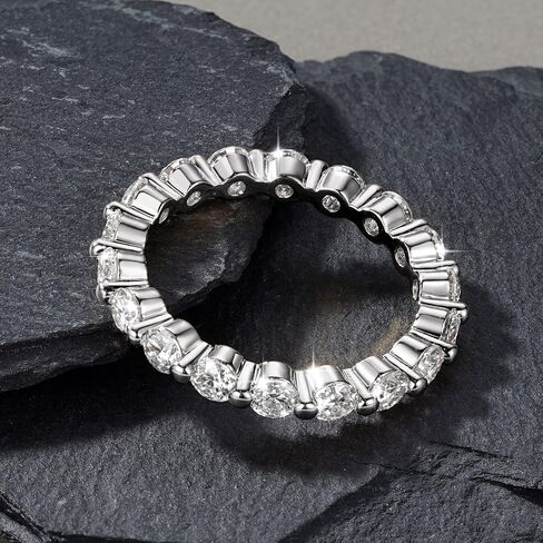 3mm Full Moissanite Eternity Ring Wedding Band for Women, 1.8CTTW D Color VVS1 Clarity Moissanite 14K Gold-Plated Wedding Ring for Wife Mom Anniversary Birthday Gifts in Kuwait