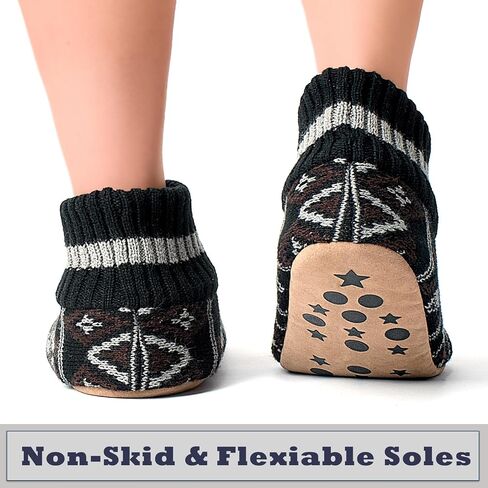 Cozylook Mens Slippers Indoor Soft Sole Fuzzy Slipper Socks with Non Slip Gripper Soles Warm Sherpa Lined in Kuwait