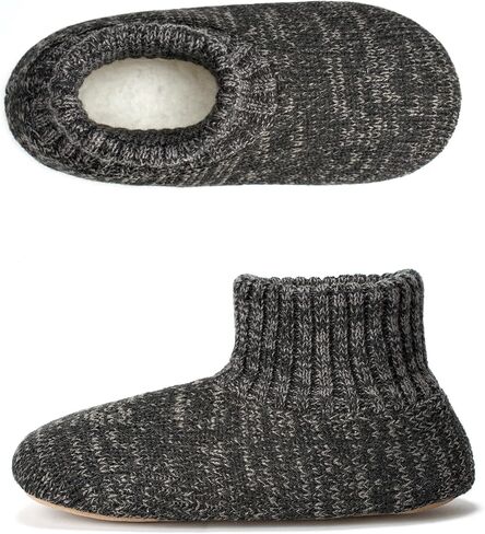 Cozylook Mens Slippers Indoor Soft Sole Fuzzy Slipper Socks for Men Non Slip Gripper Soles Warm Sherpa Lined Size 10-11 in Kuwait