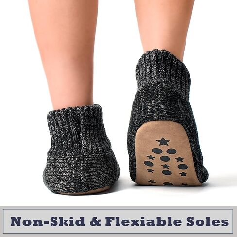 Cozylook Mens Slippers Indoor Soft Sole Fuzzy Slipper Socks for Men Non Slip Gripper Soles Warm Sherpa Lined Size 10-11 in Kuwait