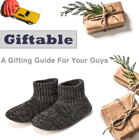 Cozylook Mens Slippers Indoor Soft Sole Fuzzy Slipper Socks for Men Non Slip Gripper Soles Warm Sherpa Lined Size 10-11 in Kuwait