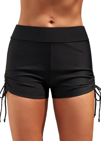 MODLILY Women's Swim Shorts Mid Waisted Tie Side Bathing Suit Bottoms Swimsuit Swimwear Bikini Board Shorts in Saudi Arabia