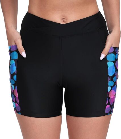 JOYBIK Women's 5" High Waisted Boyshort Swim Board Shorts (Available in Plus) Swimsuits Bottoms in Saudi Arabia