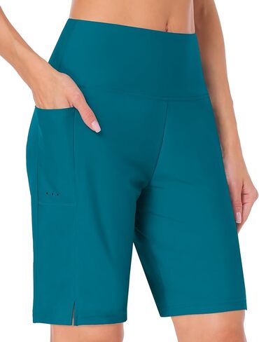 Moozava Women's 3"/5"/7"/9" Swim Board Shorts High Waisted Quick Dry Swimsuits Bottoms Swimming Trunks with Pockets Liner in Saudi Arabia