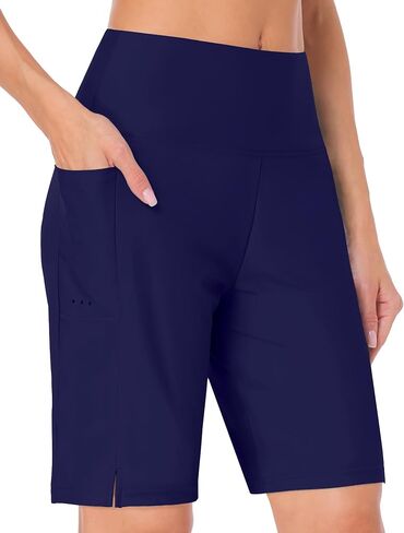 Moozava Women's 3"/5"/7"/9" Swim Board Shorts High Waisted Quick Dry Swimsuits Bottoms Swimming Trunks with Pockets Liner in Saudi Arabia