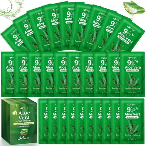 200 Pack Bulk Aloe Vera Gel, 99% Pure Aloe Vera Gel for Face, Hair, Moisturizing Aloe Gel for After Sun Skin Care, Portable Travel Size Aloe Gel Suitable for All Skin Types, Hydrating & Soothing in Kuwait
